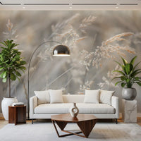 Ethereal Grass Wisps in Muted Tones Wall Mural