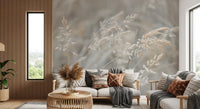 Ethereal Grass Wisps in Muted Tones Wall Mural