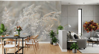 Ethereal Grass Wisps in Muted Tones Wall Mural