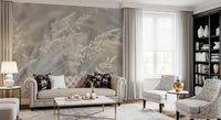 Ethereal Grass Wisps in Muted Tones Wall Mural