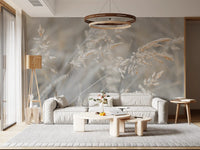 Ethereal Grass Wisps in Muted Tones Wall Mural