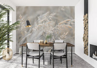 Ethereal Grass Wisps in Muted Tones Wall Mural