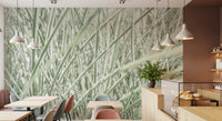 Minimalist Garden Blades Wall Mural