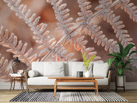 Icy Fern Macro Botanical Texture Wall Mural