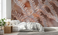 Icy Fern Macro Botanical Texture Wall Mural
