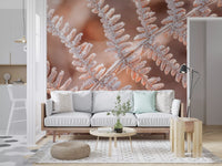 Icy Fern Macro Botanical Texture Wall Mural