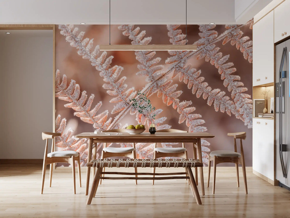 Icy Fern Macro Botanical Texture Wall Mural