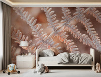 Icy Fern Macro Botanical Texture Wall Mural