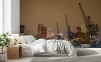 Evening Docklands Architecture Panorama Wall Mural