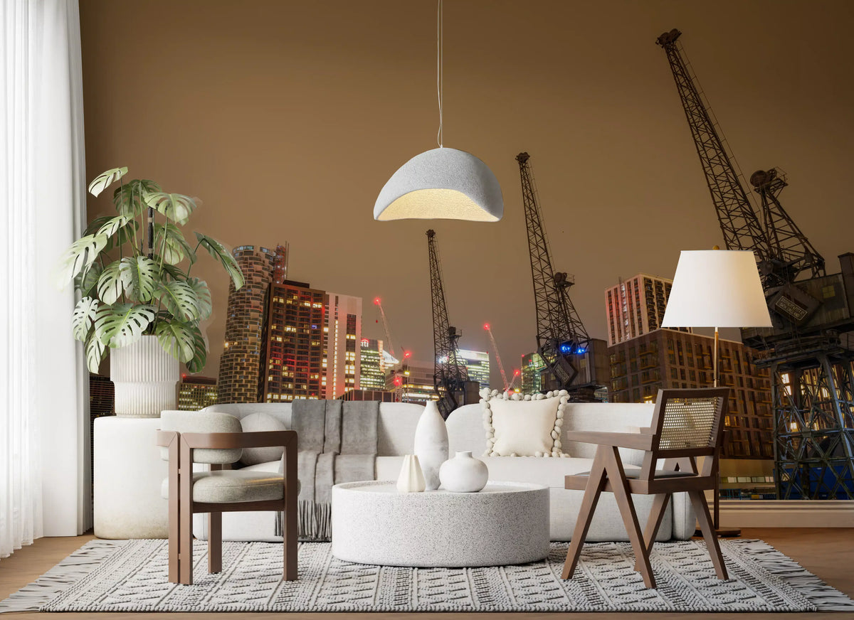 Evening Docklands Architecture Panorama Wall Mural