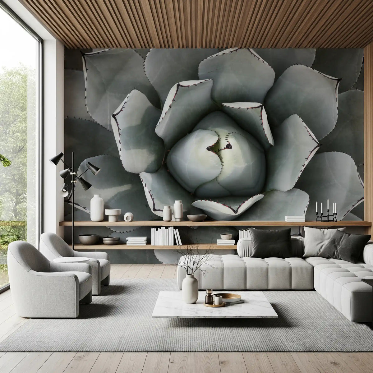 Desert Succulent Symmetry Wall Mural