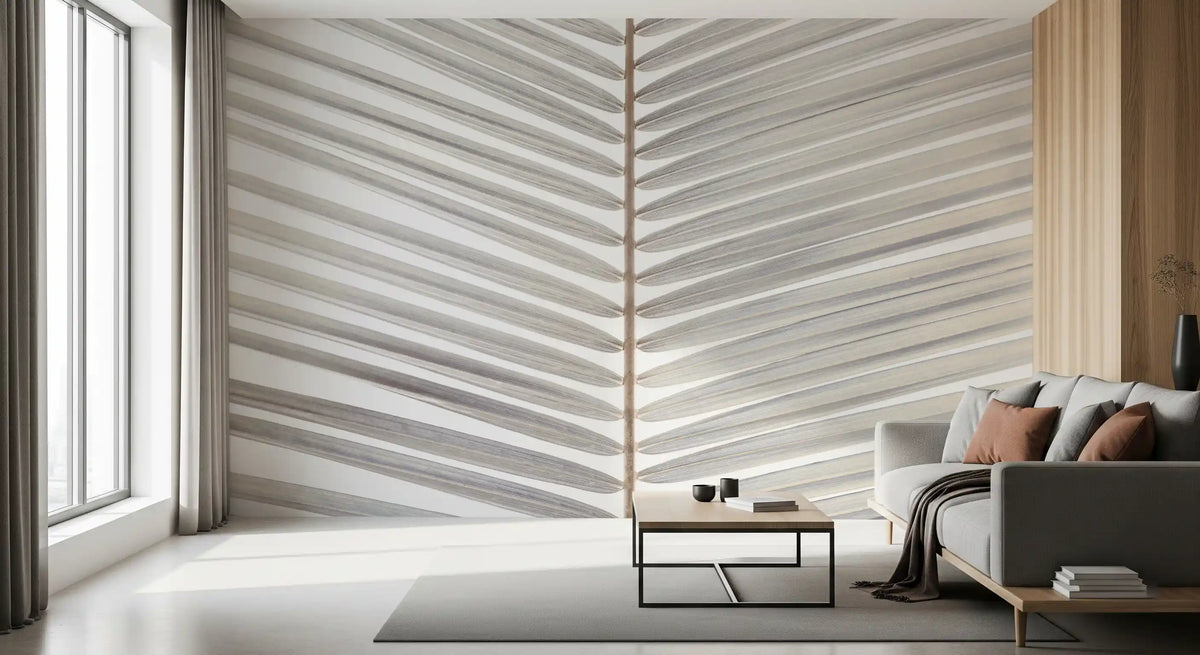 Symmetrical Frond Line Art Wall Mural
