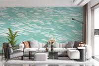 Serene Mint Water Ripples Wall Mural