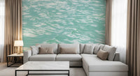 Serene Mint Water Ripples Wall Mural