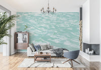 Serene Mint Water Ripples Wall Mural