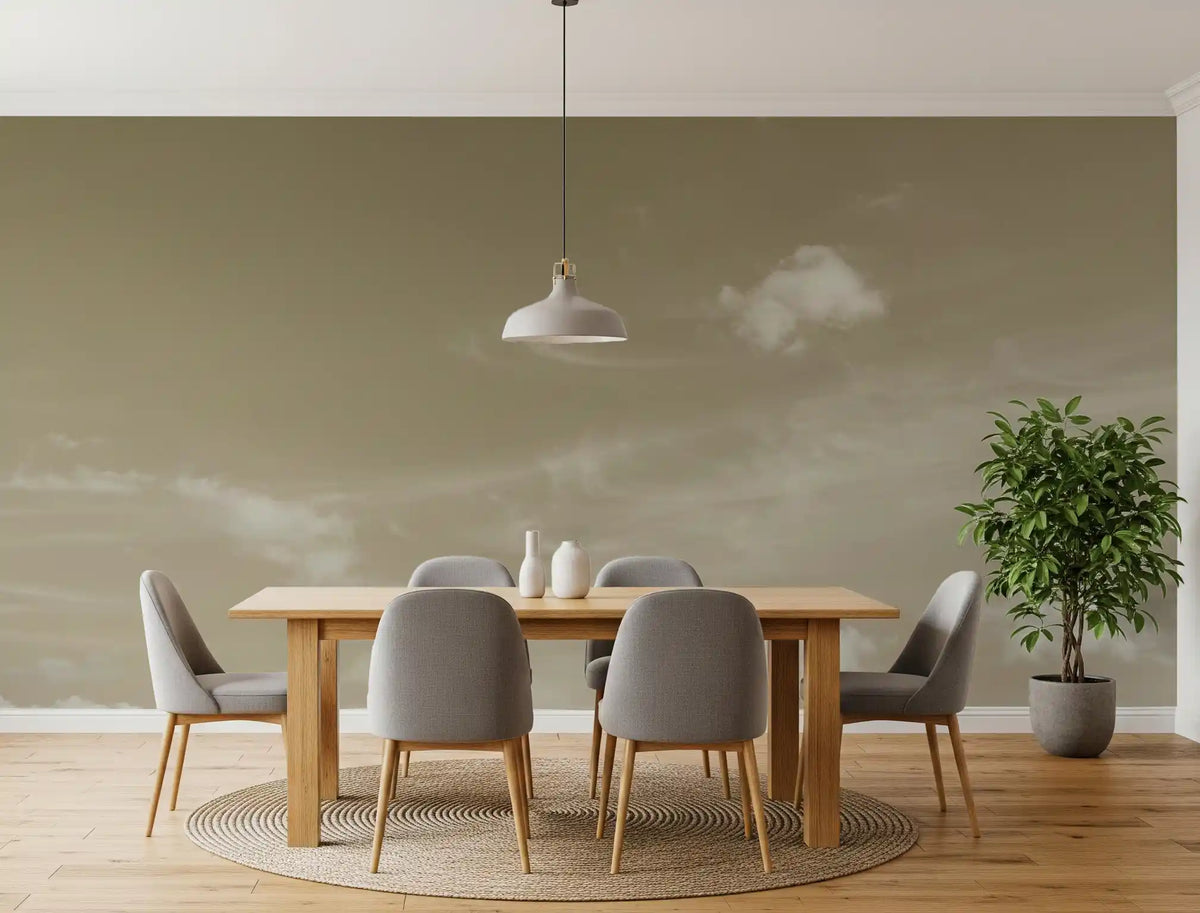 Muted Clouds Ethereal Horizon Wall Mural