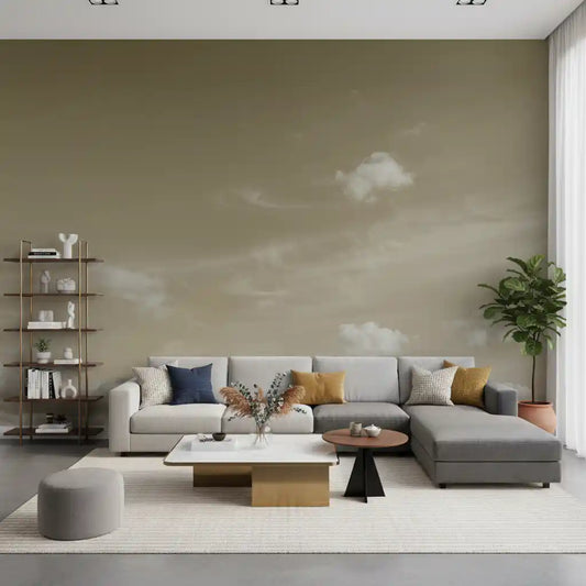 Muted Clouds Ethereal Horizon Wall Mural