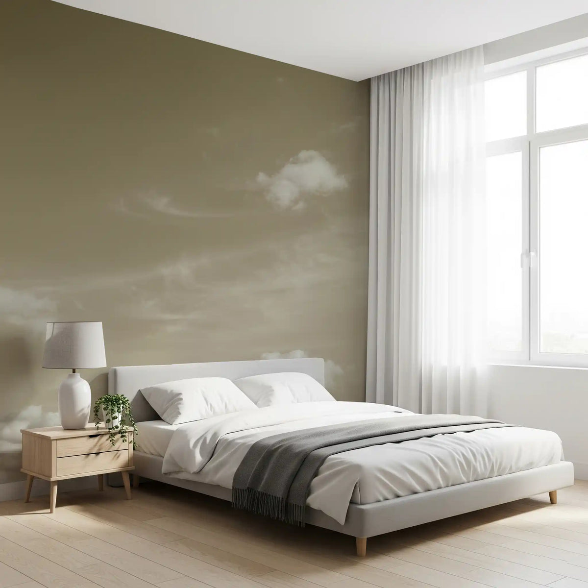 Muted Clouds Ethereal Horizon Wall Mural