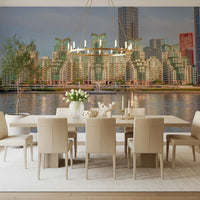 Modern Urban Glass Waterfront Wall Mural