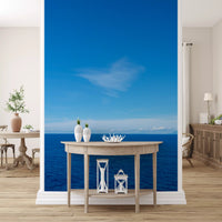 Minimalist Azure Sky and Sea View Wall Mural
