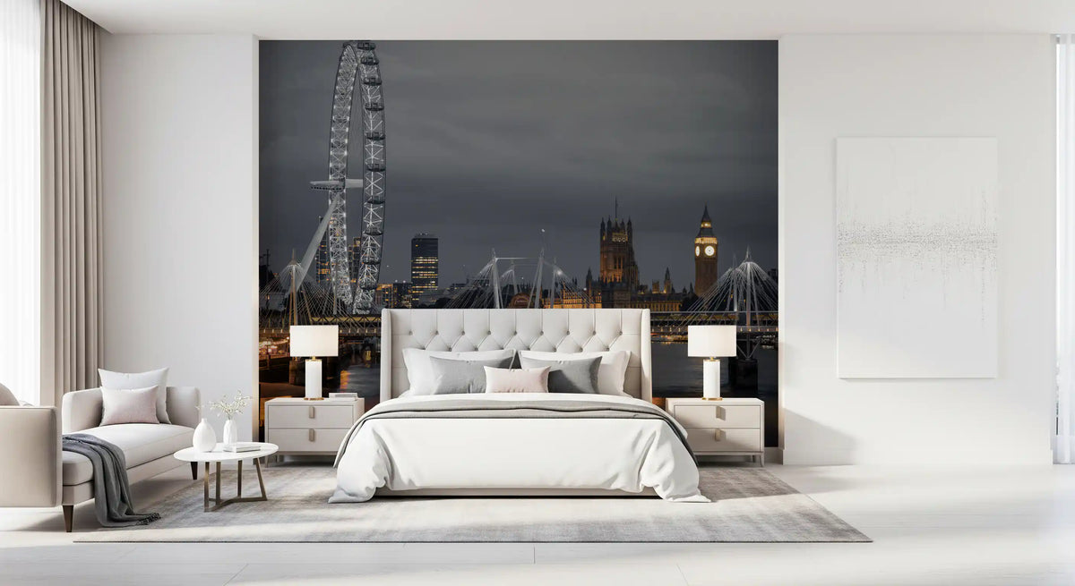 Riverside London Night Landmark Wall Mural