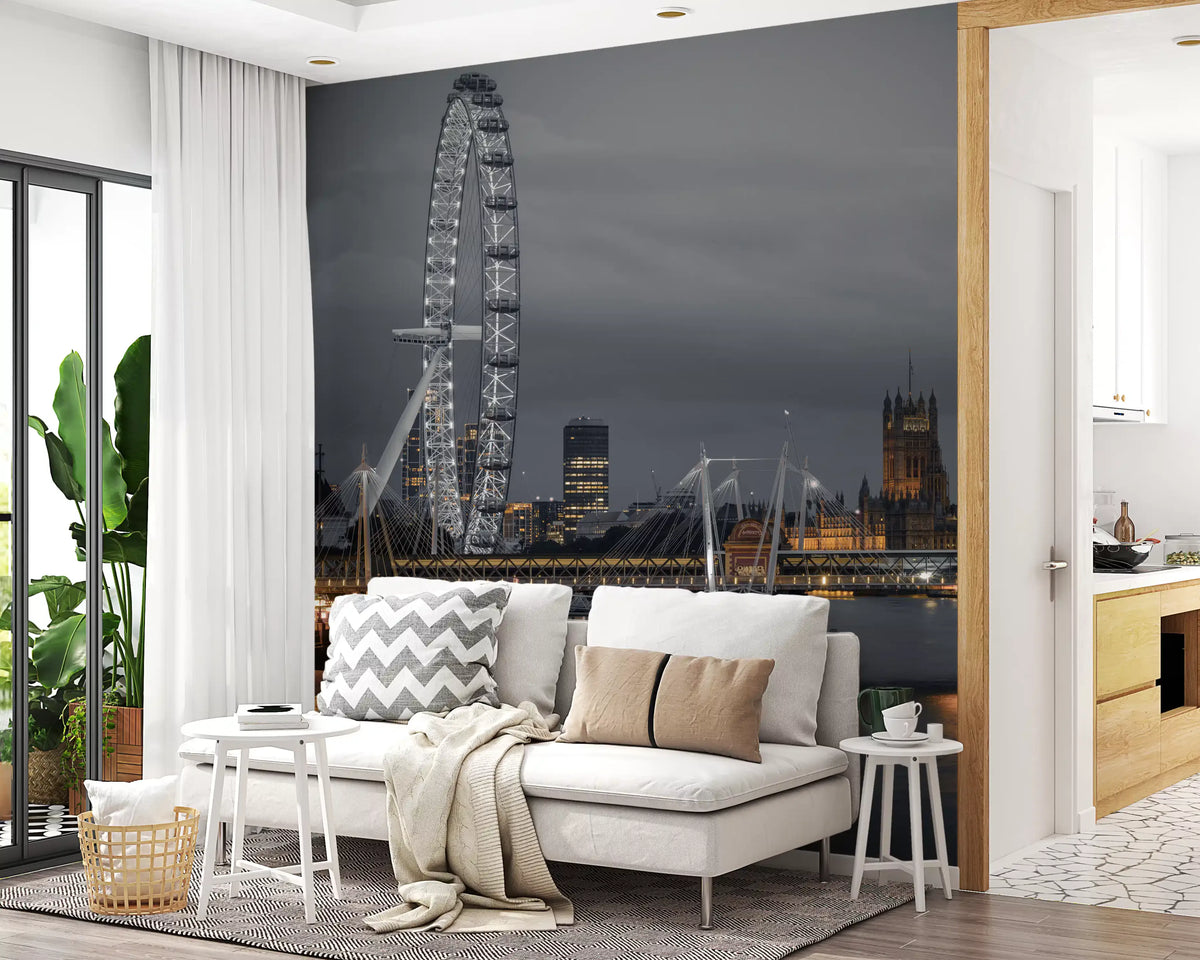 Riverside London Night Landmark Wall Mural