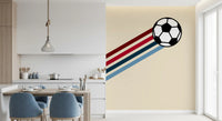 Minimalist Soccer Retro Stripes Wall Mural