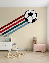 Minimalist Soccer Retro Stripes Wall Mural