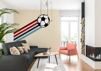 Minimalist Soccer Retro Stripes Wall Mural