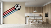 Minimalist Soccer Retro Stripes Wall Mural