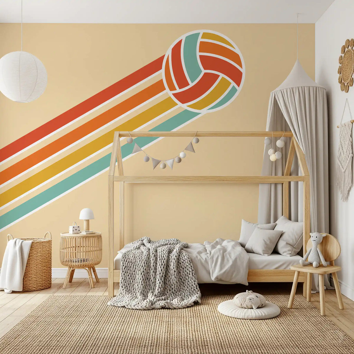 Retro Volleyball  Wall Mural