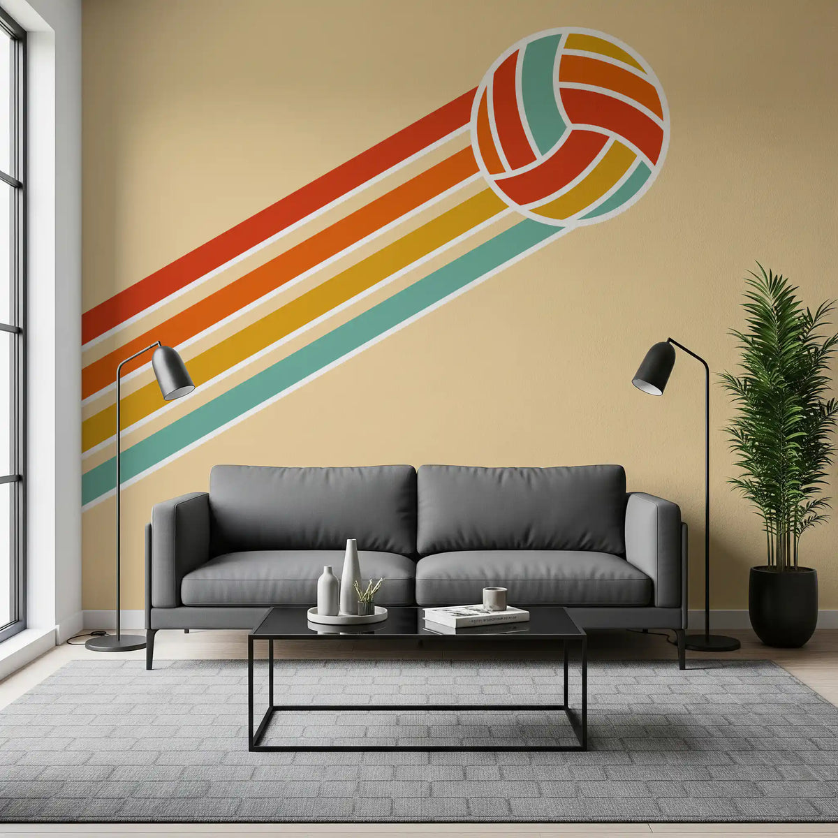 Retro Volleyball  Wall Mural