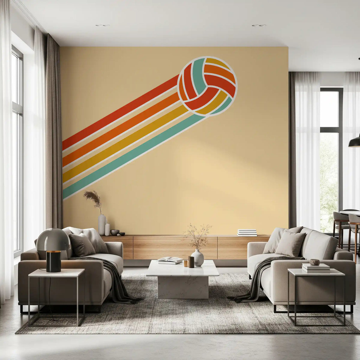 Retro Volleyball  Wall Mural