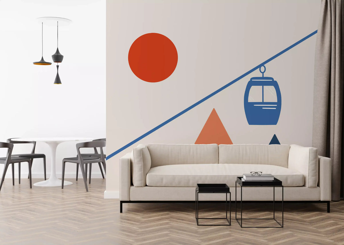 Abstract Alpine Adventure Scene Wall Mural