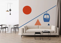 Abstract Alpine Adventure Scene Wall Mural