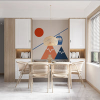 Abstract Alpine Adventure Scene Wall Mural
