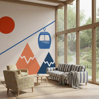 Abstract Alpine Adventure Scene Wall Mural