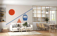 Abstract Alpine Adventure Scene Wall Mural