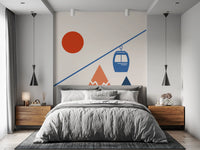 Abstract Alpine Adventure Scene Wall Mural