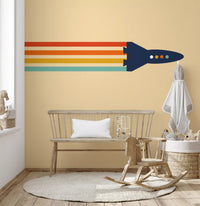 Retro Rocket Flight Path Wall Mural