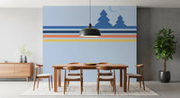 Minimalist Night Forest Horizon Wall Mural