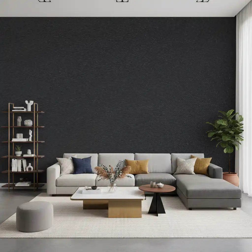 Dark Muted Graphite Texture Wall Mural