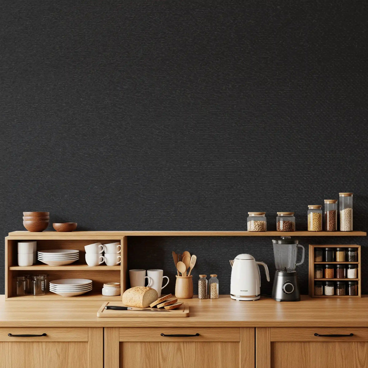 Dark Muted Graphite Texture Wall Mural