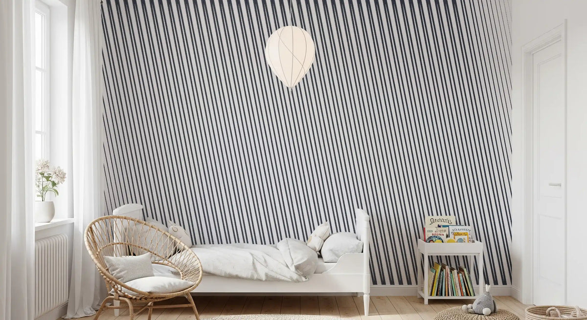 Slanted Linear Monochrome Pattern Wall Mural