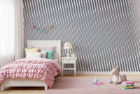Slanted Linear Monochrome Pattern Wall Mural