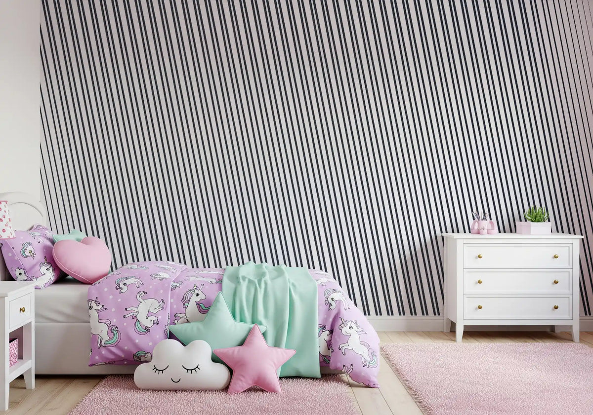 Slanted Linear Monochrome Pattern Wall Mural