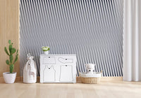 Slanted Linear Monochrome Pattern Wall Mural