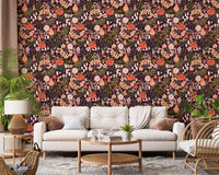 Autumn Harvest Botanical Pattern Wallpaper⁠