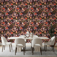 Autumn Harvest Botanical Pattern Wallpaper⁠