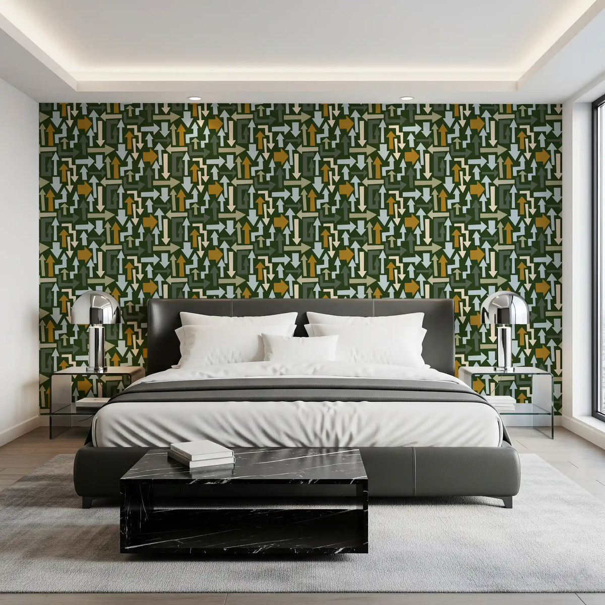 Directional Geometric Arrows in Earthy Tones Wallpaper⁠